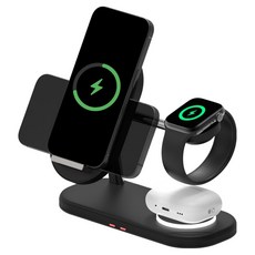 바우아토 듀얼 코일 3in1 애플 호환 무선충전기, 미드나잇블랙, 1개 가전디지털/휴대폰 액세서리 반품 최저가 19,090원