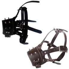 펫나인 반려동물 훈련용 고급 가죽 입마개 중대형 Free 2p, 블랙, 다크 브라운, 1세트 undefined/undefined 반품 최저가 760원