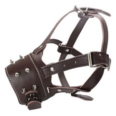 펫나인 반려동물 훈련용 고급 가죽 입마개 중대형 Free, 다크 브라운, 1개 undefined/undefined 반품 최저가 980원