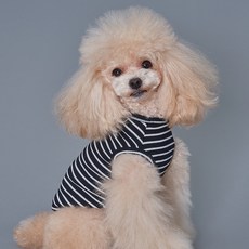 도그아이 강아지 골지 줄무늬 티셔츠, 블랙, 1개 반려동물용품/강아지 용품 반품 최저가 8,620원