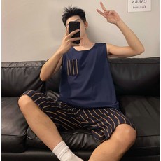 세컨핑크 남성용 냉감 시크남 포켓 나시 + 반바지 잠옷 세트 패션의류/잡화/속옷/잠옷 반품 최저가 11,570원