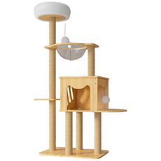 컴팩트 캣타워 HZM13, 원목 + 화이트, 1개 반려동물용품/고양이 용품 반품 최저가 86,110원