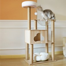 세련된 캣타워 HHY4, 베이지 + 화이트, 1개 반려동물용품/고양이 용품 반품 최저가 25,240원