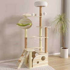 다층 캣타워 HHTS02, 화이트 + 베이지 + 그린, 1개 반려동물용품/고양이 용품 반품 최저가 47,000원
