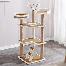 하트풀 캣타워 HHT19, 화이트 + 베이지, 1개 반려동물용품/고양이 용품 반품 최저가 55,500원