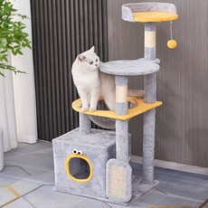 카툰 스크래쳐 캣타워 HHC7, 그레이 + 오렌지, 1개 반려동물용품/고양이 용품 반품 최저가 47,000원