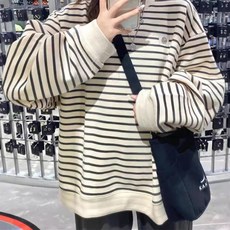 구디프 여성용 스트라이프 오버핏 맨투맨 패션의류/잡화/여성패션 반품 최저가 14,100원