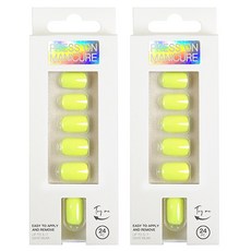 마켓감성 스프링데이 컬러 네일 팁, 2개, 형광노란색 뷰티/네일 반품 최저가 7,300원