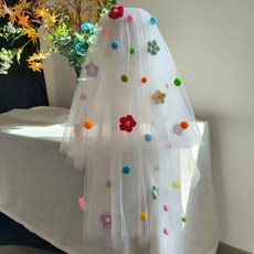 비비뮤아 컬러풀 퍼프 셀프웨딩 브라이덜샤워 베일 SH060 패션의류/잡화/여성패션 반품 최저가 14,220원