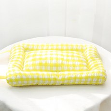 파스텔펫 반려동물 핸들 체크패턴 쿠션, 옐로우, 1개 반려동물용품/강아지 용품 반품 최저가 5,850원