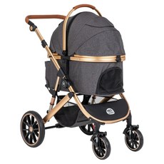 펫츠놀로지 반려동물 분리형 프리미엄 펫휠 유모차, 그레이 + 골드, 1개 반려동물용품/강아지 용품 반품 최저가 97,790원