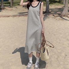 구디프 여성용 스트라이프 라운드 나시 원피스 패션의류/잡화/여성패션 반품 최저가 9,900원