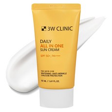 3W클리닉 데일리 올인원 선크림 SPF50+ PA++++, 1개, 60ml 뷰티/선케어/태닝 반품 최저가 7,830원