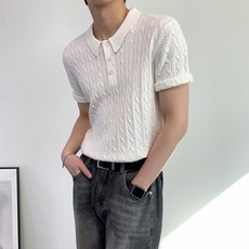 콘피아르 남성용 카라넥 쓰리버튼 반팔 꽈배기 니트 TC0428 패션의류/잡화/남성패션 반품 최저가 16,880원