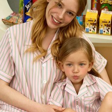 도씨 실크핏 반팔 카라 패밀리 잠옷 2종 세트 패션의류/잡화/속옷/잠옷 반품 최저가 36,890원