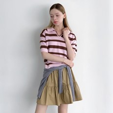 반에이크 여성용 멀티 스트라이프 카라 니트 반 패션의류/잡화/여성패션 반품 최저가 20,410원