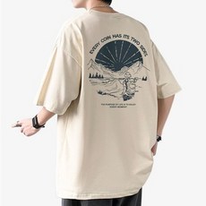 제이티엘 남성용 오버핏 프린팅 반팔 티셔츠 패션의류/잡화/남성패션 반품 최저가 8,910원