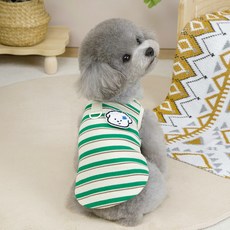 파스텔펫 강아지 단가라 민소매 티셔츠, 그린, 1개 반려동물용품/고양이 용품 반품 최저가 6,800원
