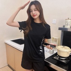 엘쏘 여성용 요가 필라테스 헬스 트레이닝 운동 반팔 티셔츠 + 반바지 세트 패션의류/잡화/여성패션 반품 최저가 11,100원