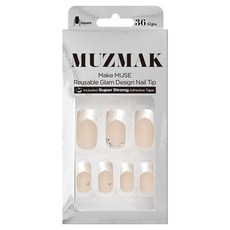 뮤즈마크 리유저블 글램 디자인 네일팁 스퀘어 세트, 1개, 시나몬 더스트 뷰티/네일 반품 최저가 14,400원