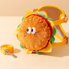 반려동물 웨이비데이즈 부기 햄버거 백팩 + 하네스 + 목줄 세트, 브라운, 1세트 반려동물용품/펫티켓 산책용품 반품 최저가 12,150원