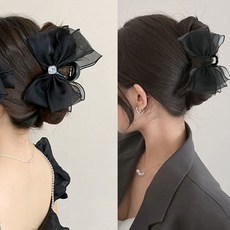 생활의지혜 왕리본 올림머리 집게핀 2종 세트 패션의류/잡화/여성패션 반품 최저가 4,070원