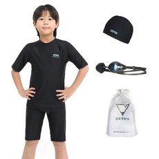 제테스 남아용 실내 반팔 래쉬가드 상하의 1581 + 수모 + 수경 + 파우치 세트 패션의류/잡화/유아동패션 반품 최저가 57,460원