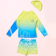 키즈꼬모 아동용 네온 래쉬가드 싱하의 세트 패션의류/잡화/유아동패션 반품 최저가 17,900원