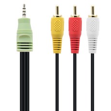 컴스 스테레오 RCA 3선 케이블 4극 AUX Stereo 3.5 M to 3RCA M 10m, 본상품, 1개, AV3817 가전디지털/음향기기 반품 최저가 3,770원
