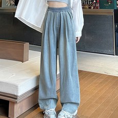 페이릿 여성용 데님 하이웨스트 허리밴딩 와이드 팬츠 패션의류/잡화/여성패션 반품 최저가 15,820원