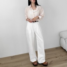 여성용 인밴딩 데일리 핀턱 일자 와이드 코튼 팬츠 W1005 패션의류/잡화/여성패션 반품 최저가 15,330원