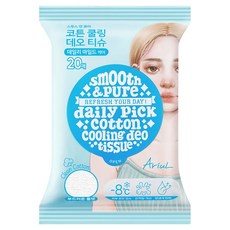 아리얼 스무스 앤 퓨어 코튼 쿨링 데오 티슈 플랫 20p, 1개, 100g 뷰티/바디 반품 최저가 2,410원