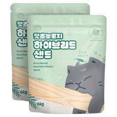 펫츠놀로지 하이브리드 샌드 편백 피톤치드 벤토나이트 고양이 모래, 6kg, 2개, 무향 반려동물용품/고양이 용품 반품 최저가 37,750원