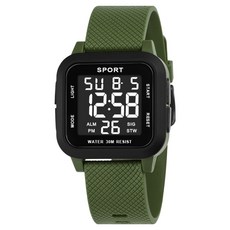 소요상회 스퀘어 다기능 스포츠 시계, 그린블랙, 1개 패션의류/잡화/남성패션 반품 최저가 9,500원