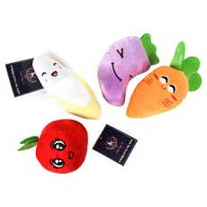 딩동펫 반려견 장난감 인형 당근 + 바나나 + 가지+ 토마토, 혼합 색상, 1세트 반려동물용품/강아지 용품 반품 최저가 3,050원